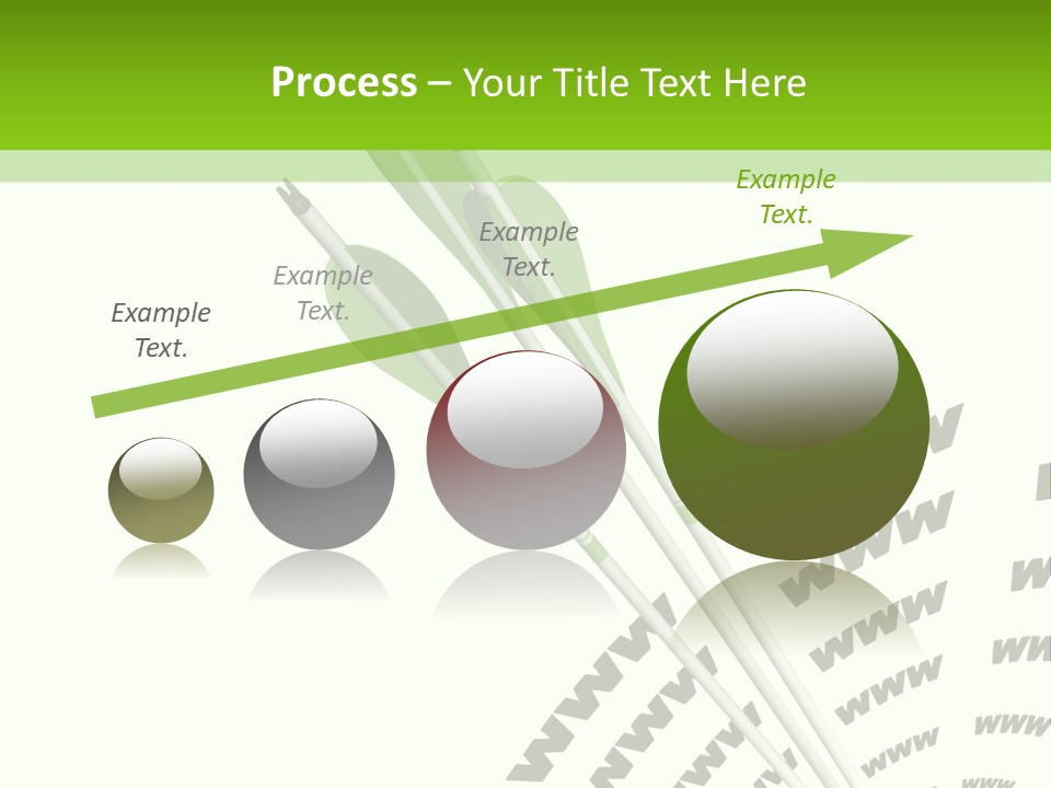 A Group Of Green Arrows On A White Background PowerPoint Template