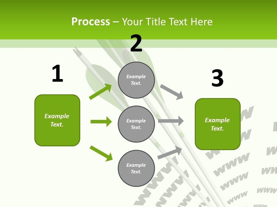 A Group Of Green Arrows On A White Background PowerPoint Template