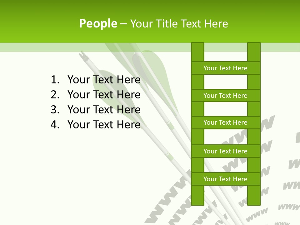 A Group Of Green Arrows On A White Background PowerPoint Template