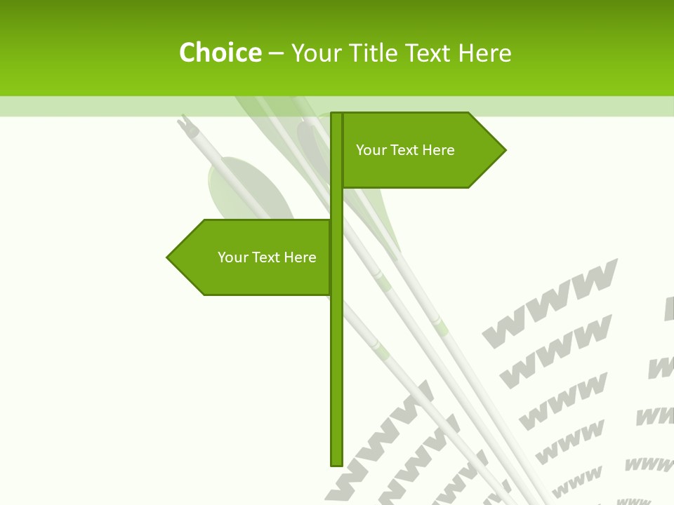 A Group Of Green Arrows On A White Background PowerPoint Template