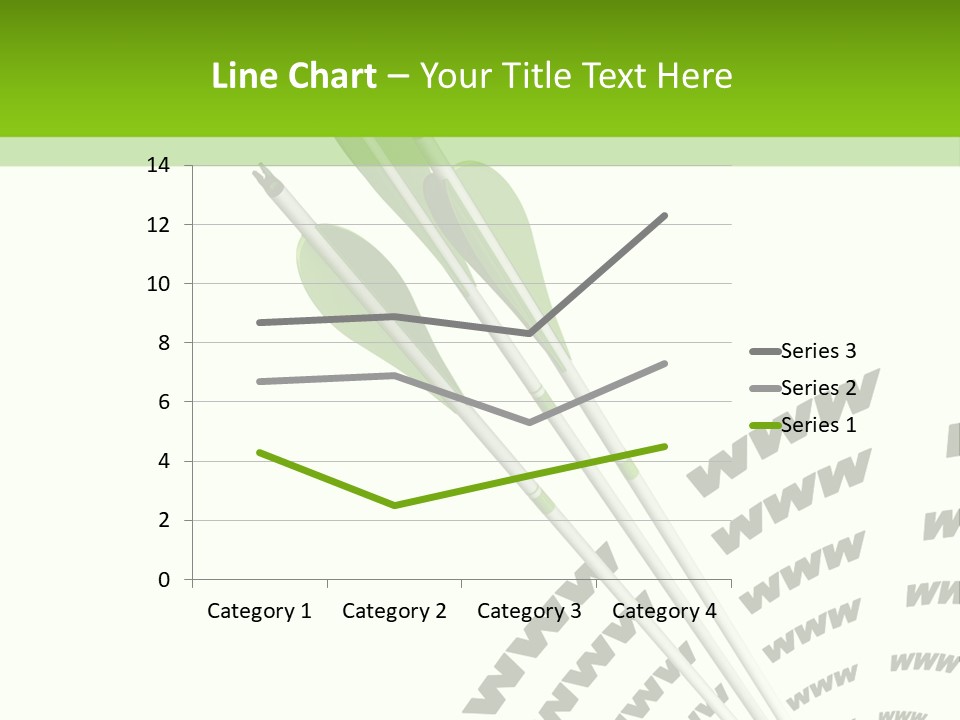 A Group Of Green Arrows On A White Background PowerPoint Template