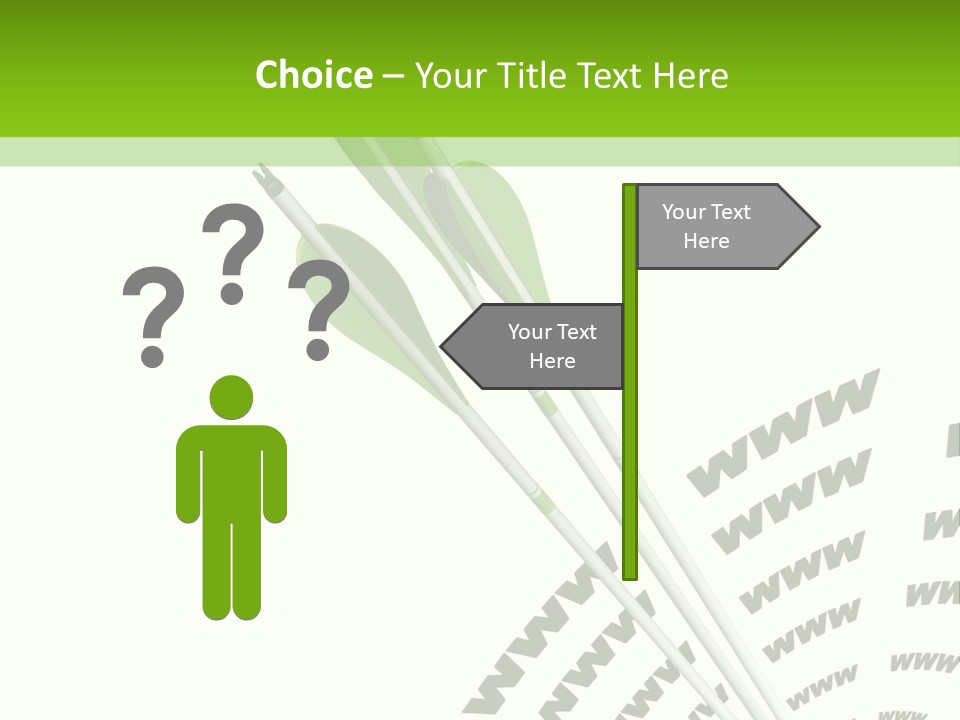 A Group Of Green Arrows On A White Background PowerPoint Template