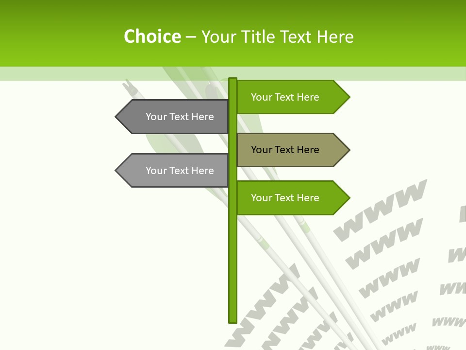A Group Of Green Arrows On A White Background PowerPoint Template