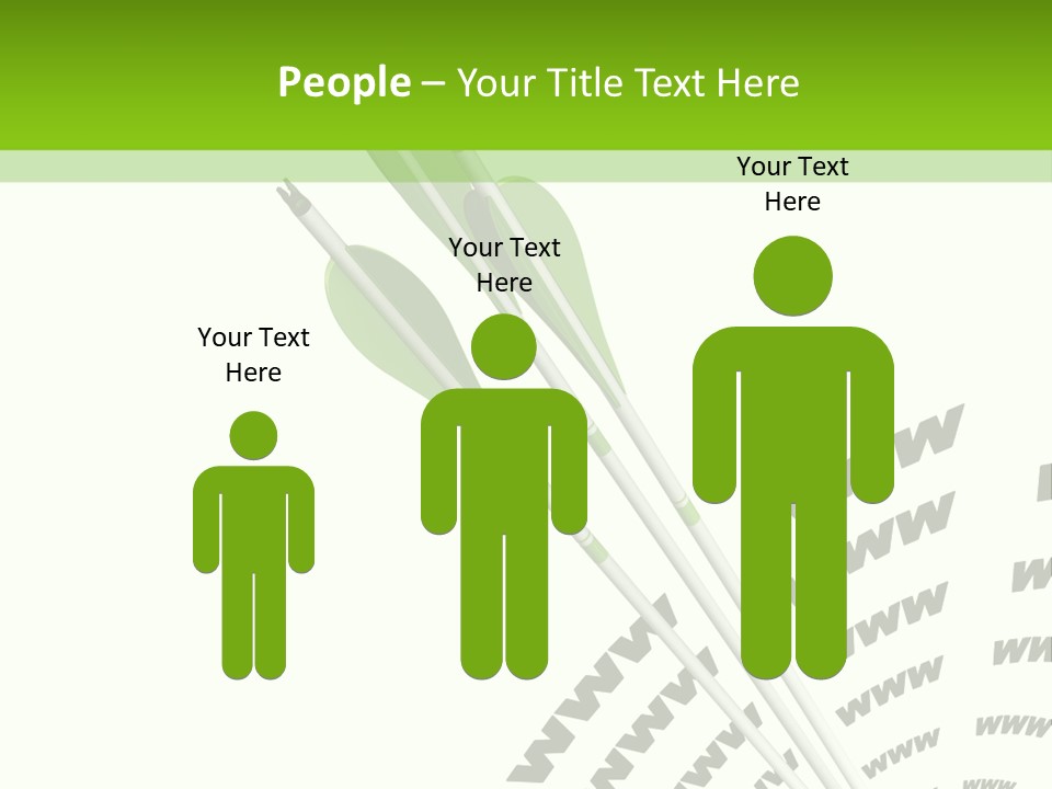 A Group Of Green Arrows On A White Background PowerPoint Template