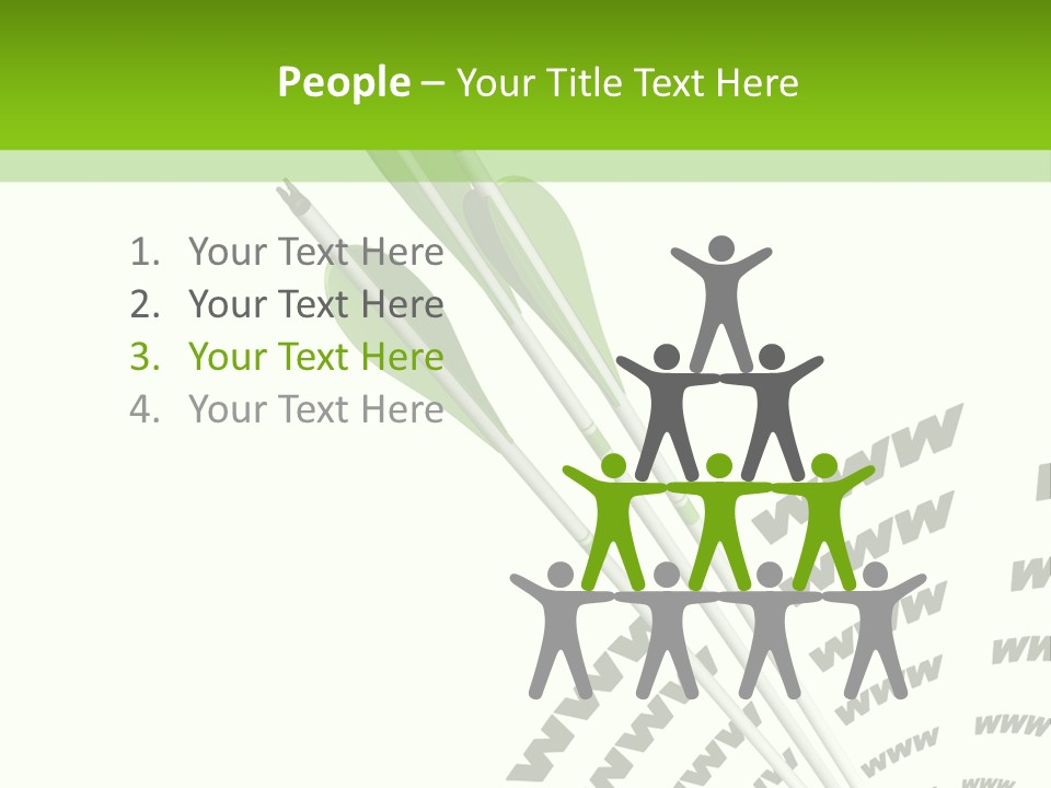 A Group Of Green Arrows On A White Background PowerPoint Template