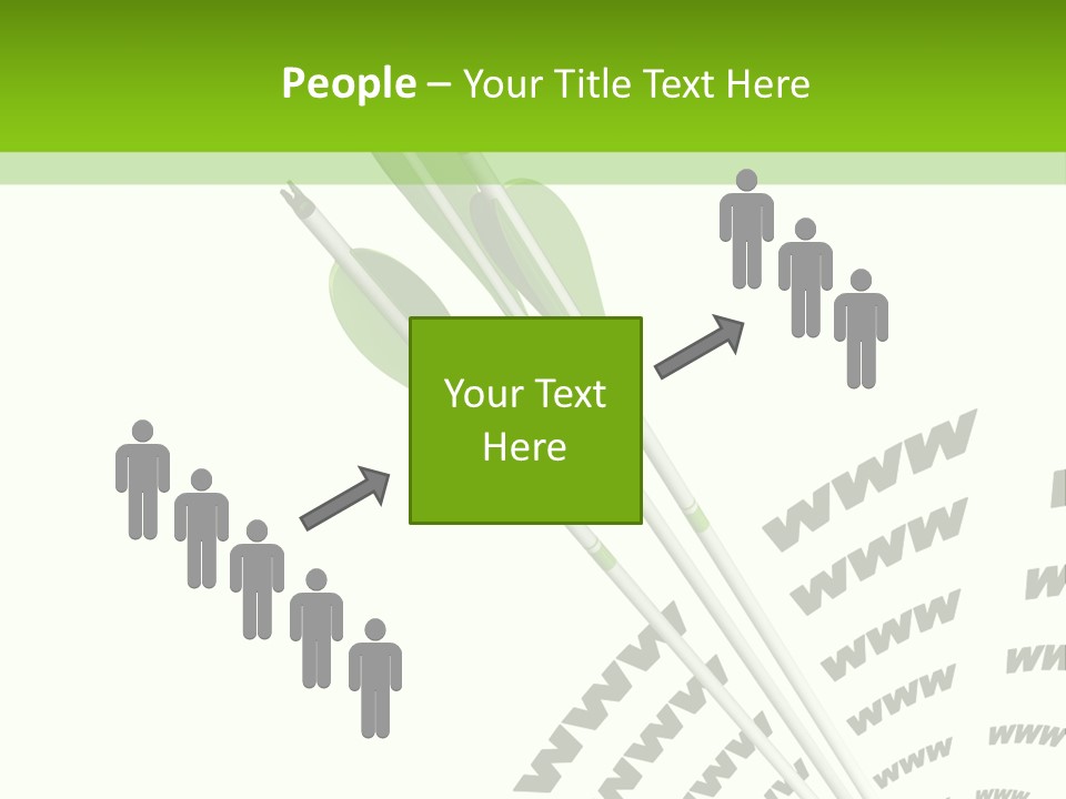 A Group Of Green Arrows On A White Background PowerPoint Template