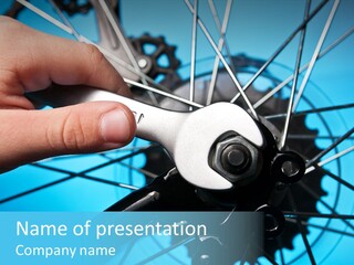 Wrench Hand Biker PowerPoint Template