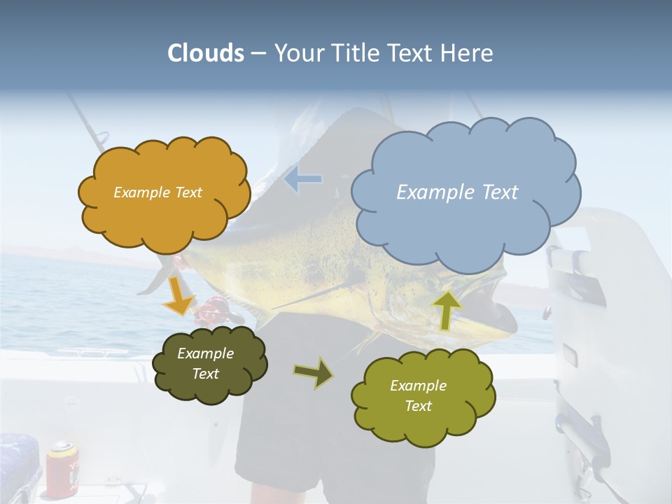 Colorful Fish Dolphin Fish Ocean Fishing PowerPoint Template