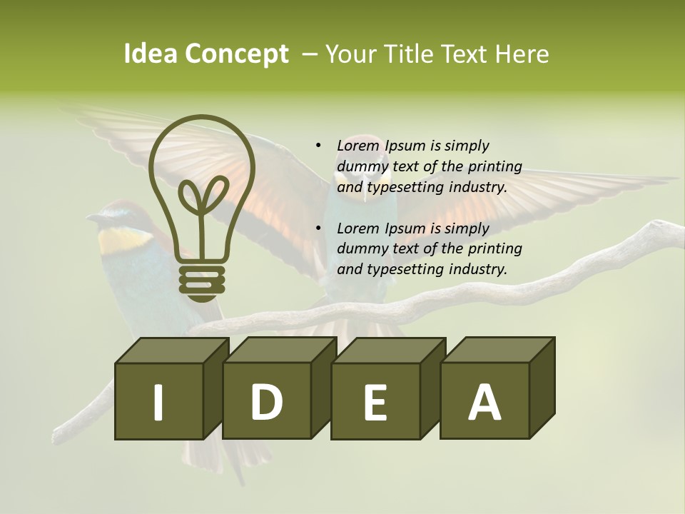 A Couple Of Birds Sitting On Top Of A Tree Branch PowerPoint Template