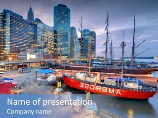 Port Downtown Lights PowerPoint Template