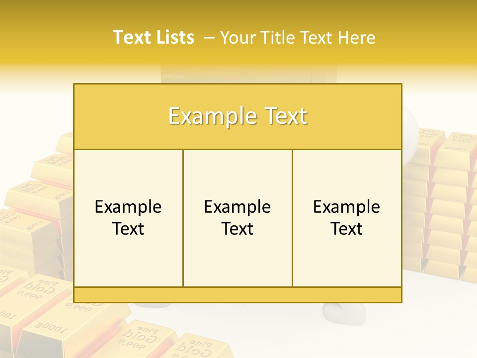 Two People Pushing A Safe In Front Of Stacks Of Gold Bars PowerPoint Template