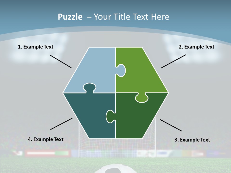 A Soccer Ball Sitting On Top Of A Green Field PowerPoint Template