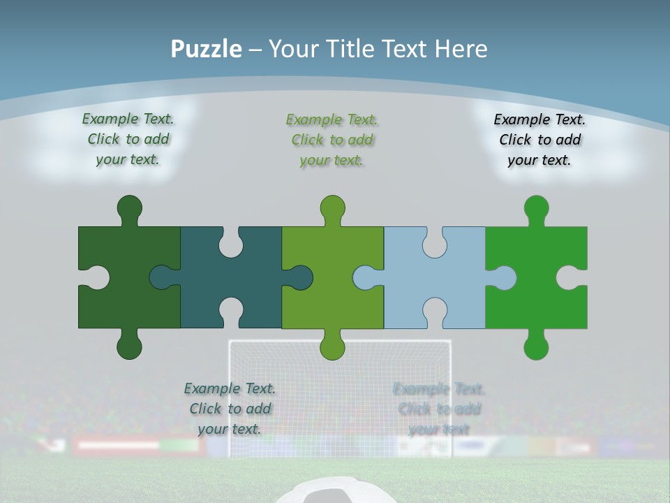 A Soccer Ball Sitting On Top Of A Green Field PowerPoint Template