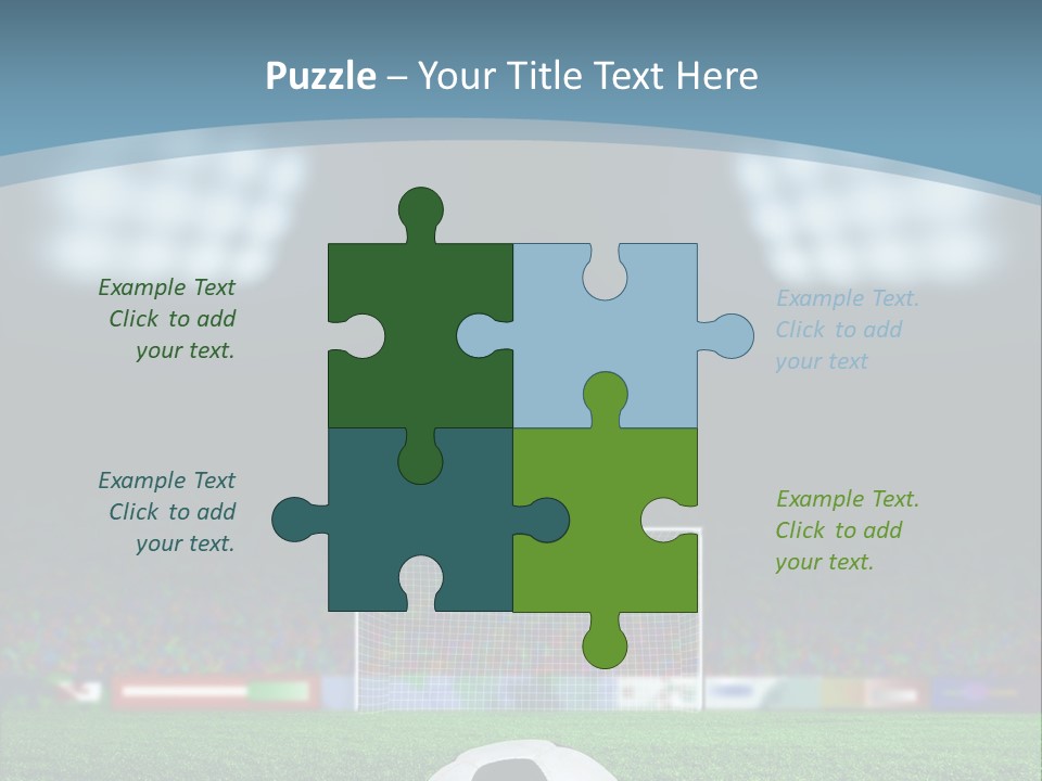 A Soccer Ball Sitting On Top Of A Green Field PowerPoint Template