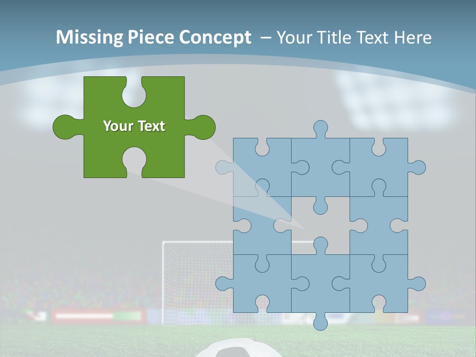 A Soccer Ball Sitting On Top Of A Green Field PowerPoint Template