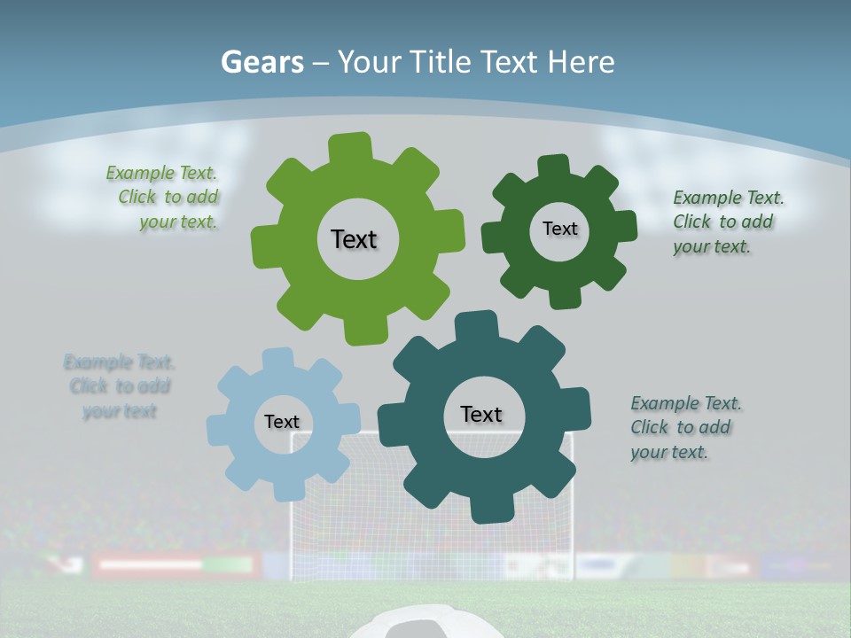 A Soccer Ball Sitting On Top Of A Green Field PowerPoint Template