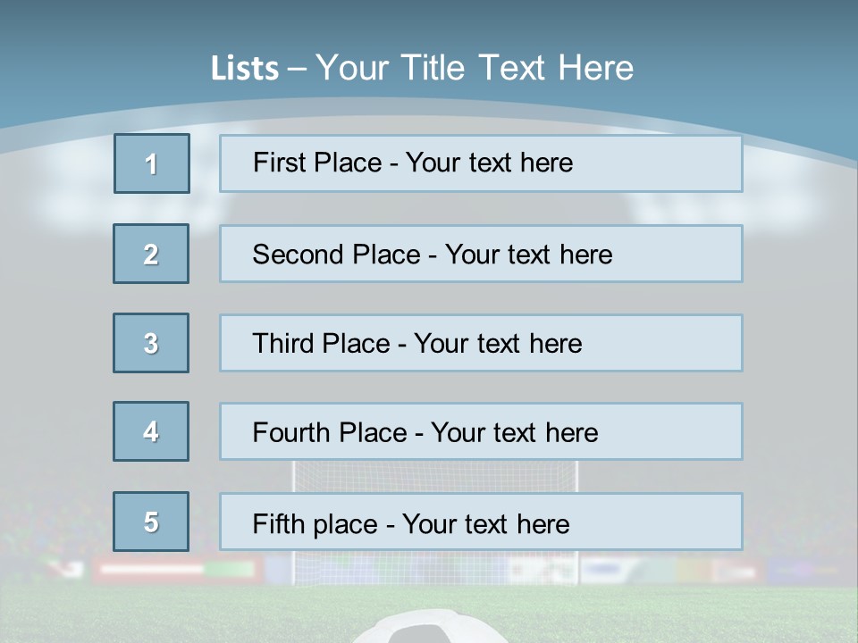 A Soccer Ball Sitting On Top Of A Green Field PowerPoint Template