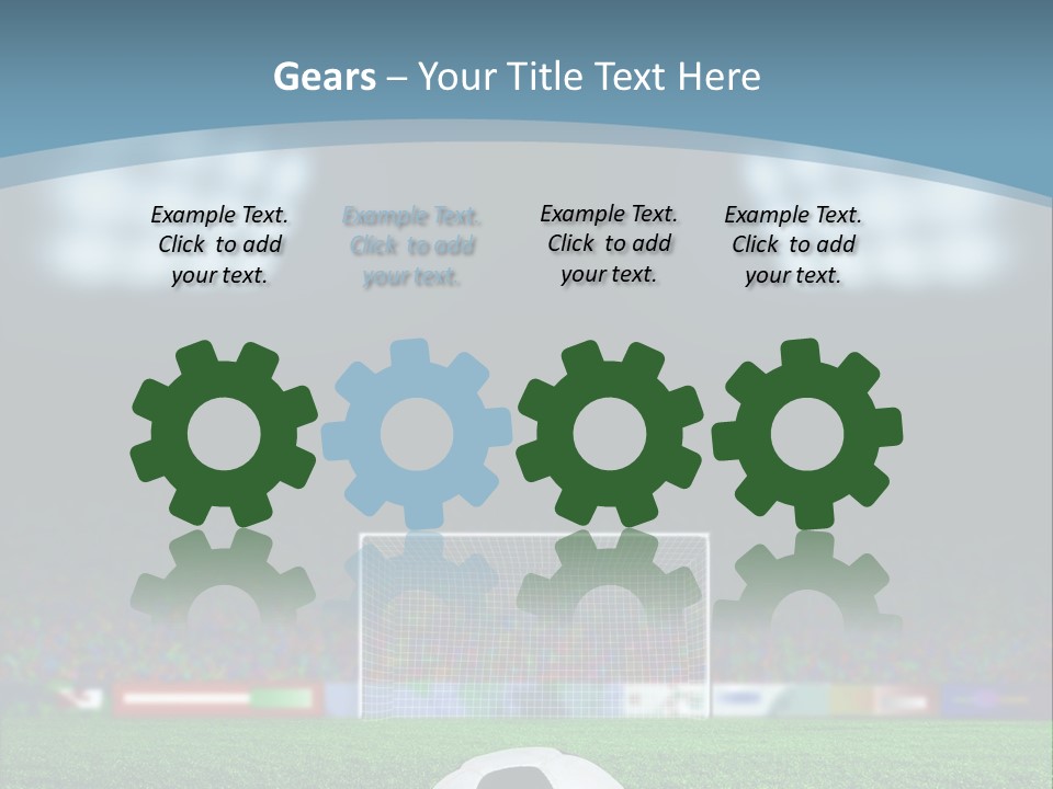 A Soccer Ball Sitting On Top Of A Green Field PowerPoint Template