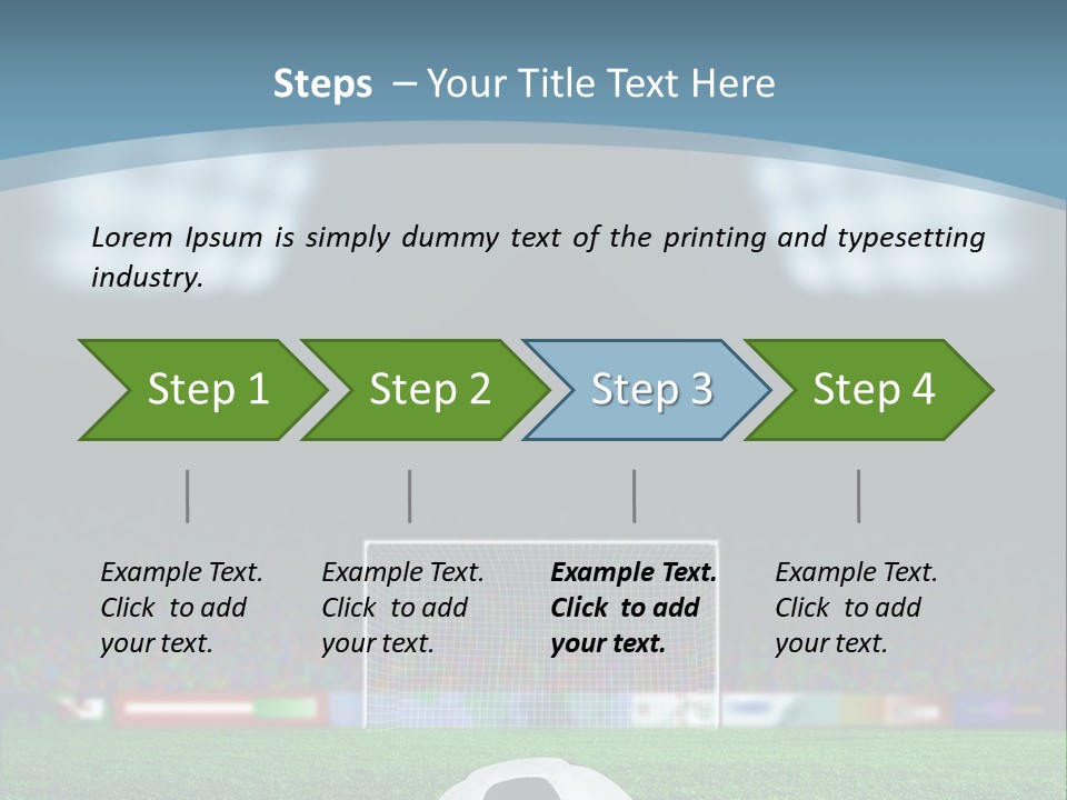 A Soccer Ball Sitting On Top Of A Green Field PowerPoint Template