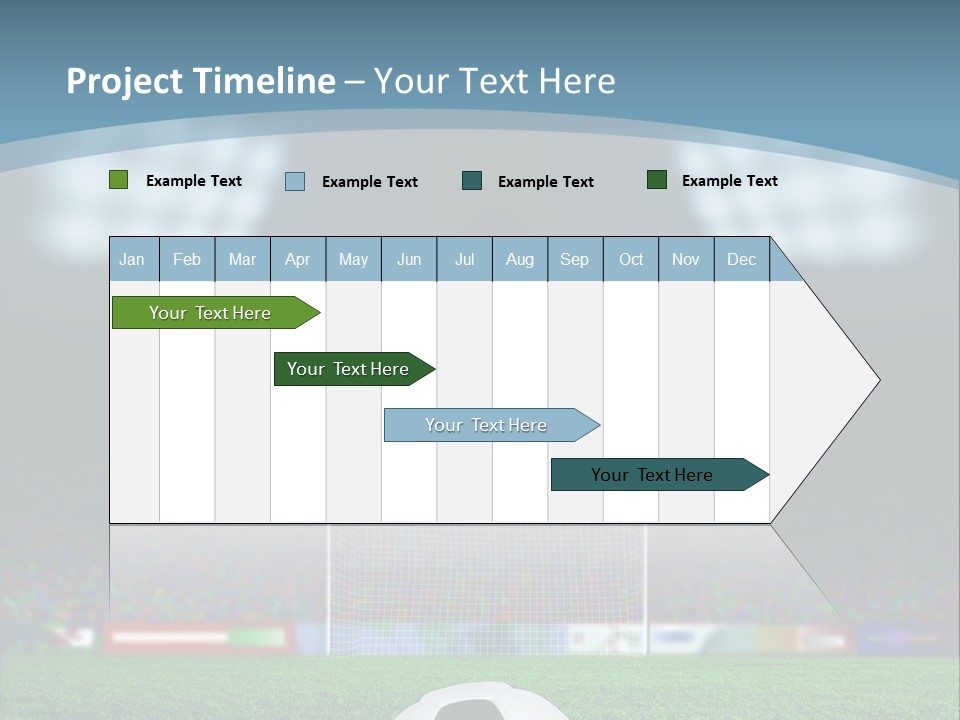 A Soccer Ball Sitting On Top Of A Green Field PowerPoint Template