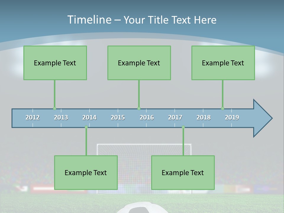 A Soccer Ball Sitting On Top Of A Green Field PowerPoint Template