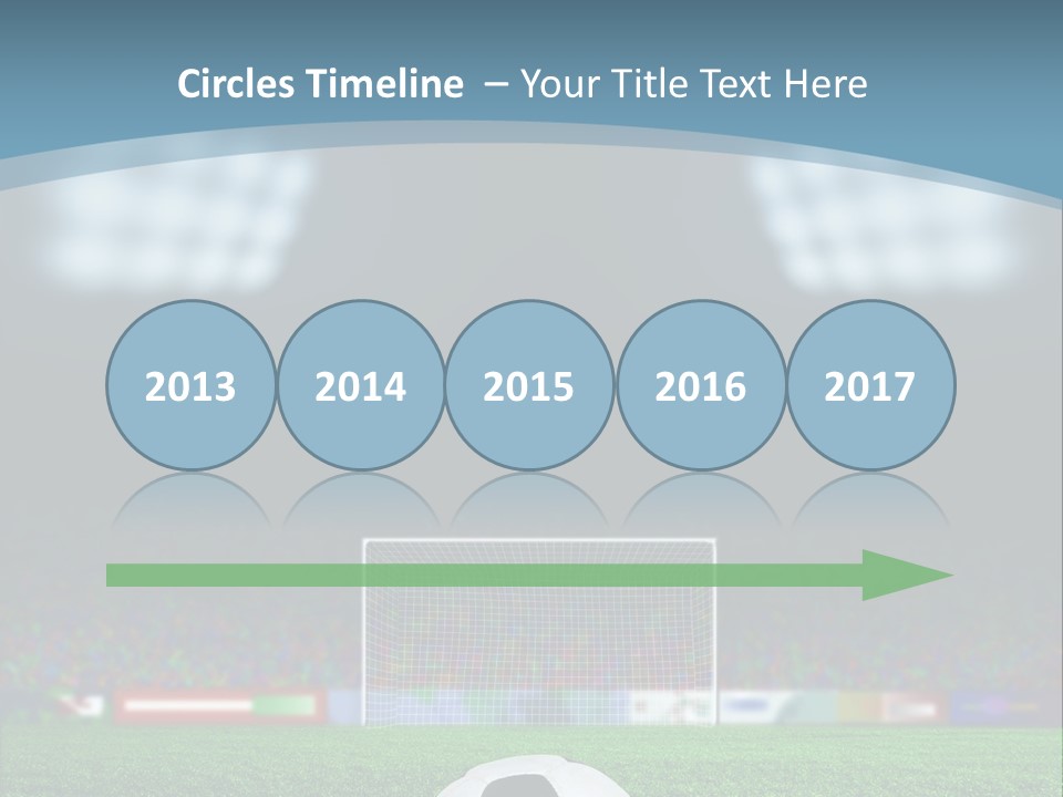 A Soccer Ball Sitting On Top Of A Green Field PowerPoint Template