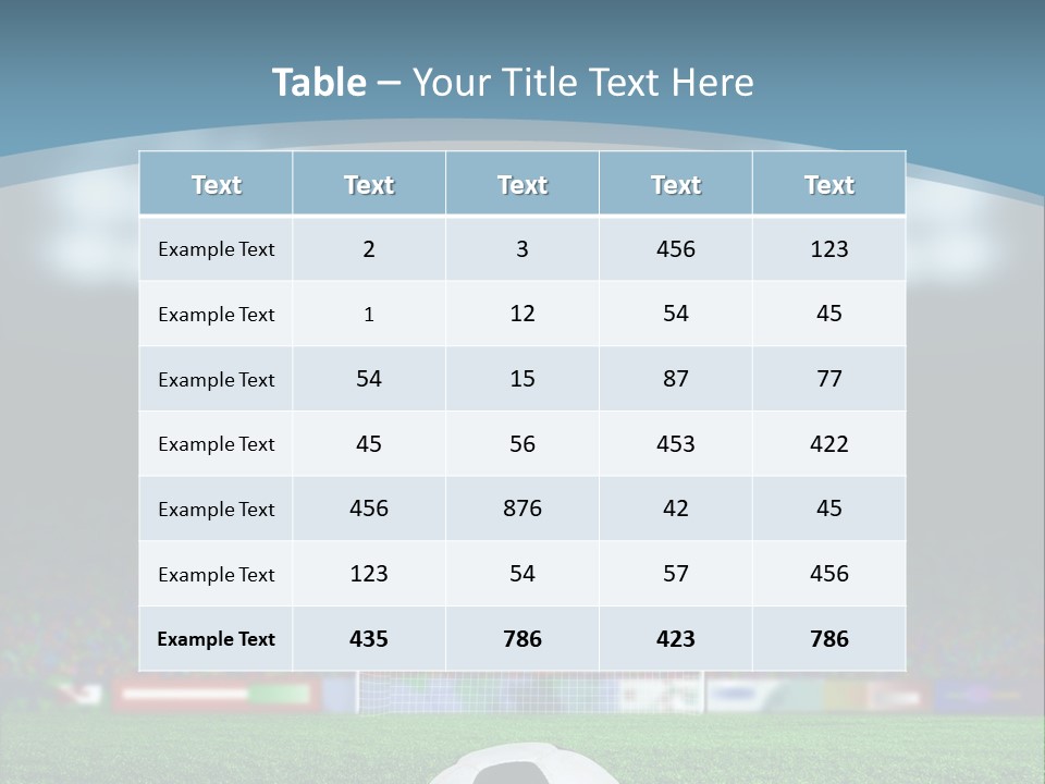 A Soccer Ball Sitting On Top Of A Green Field PowerPoint Template