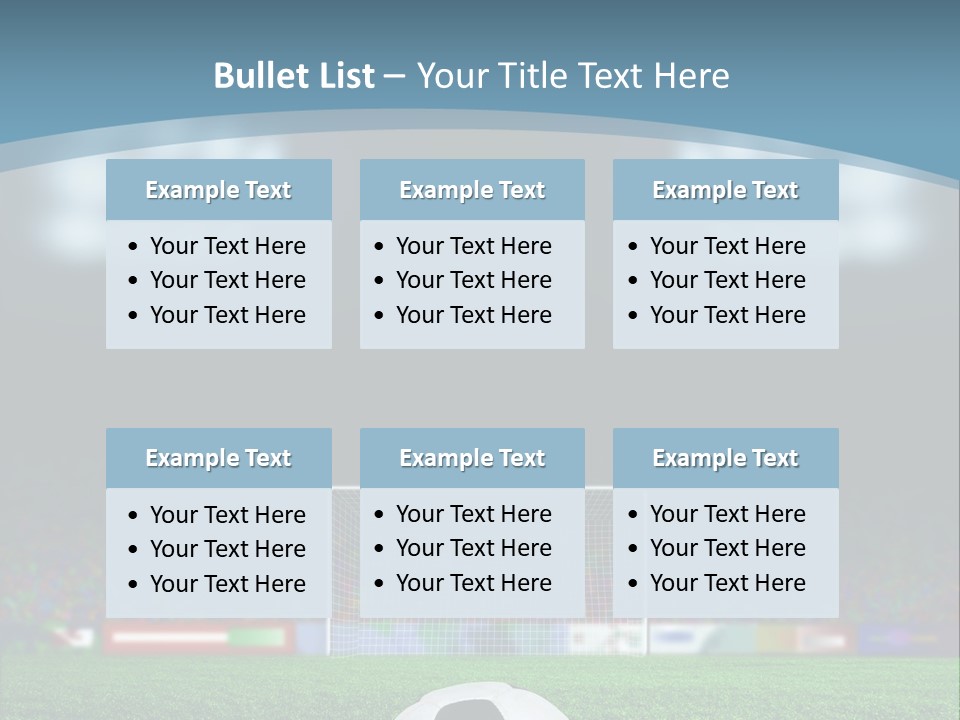 A Soccer Ball Sitting On Top Of A Green Field PowerPoint Template