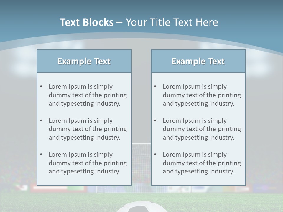 A Soccer Ball Sitting On Top Of A Green Field PowerPoint Template