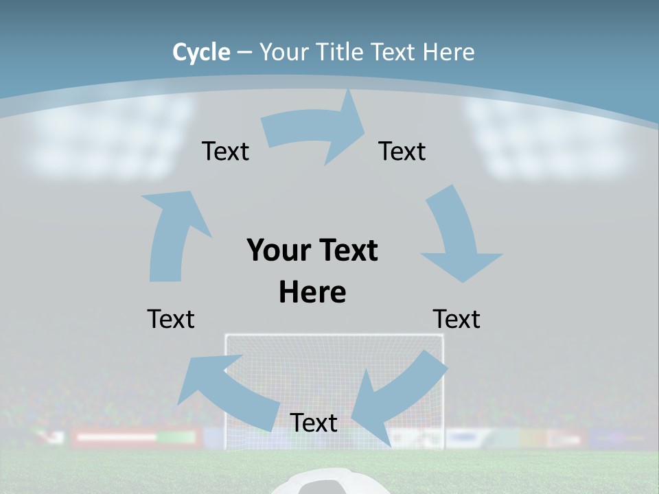 A Soccer Ball Sitting On Top Of A Green Field PowerPoint Template