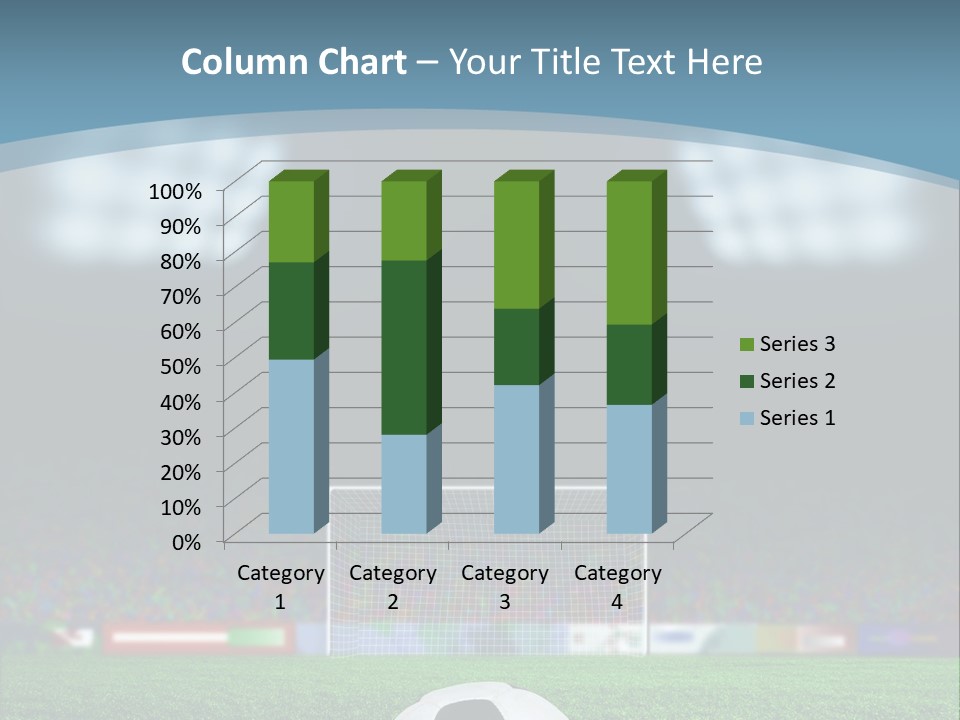 A Soccer Ball Sitting On Top Of A Green Field PowerPoint Template