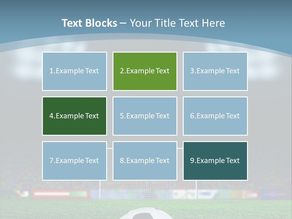 A Soccer Ball Sitting On Top Of A Green Field PowerPoint Template