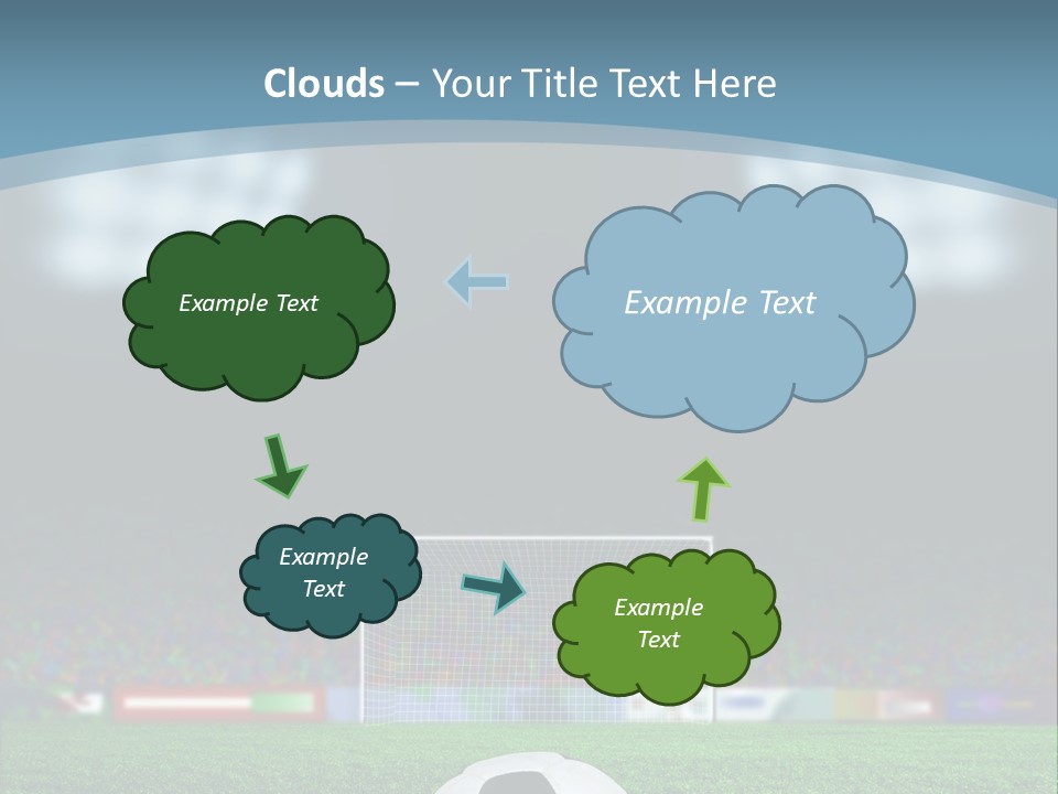 A Soccer Ball Sitting On Top Of A Green Field PowerPoint Template