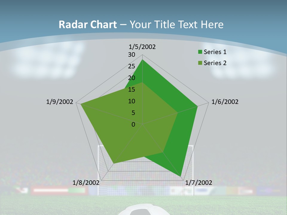 A Soccer Ball Sitting On Top Of A Green Field PowerPoint Template