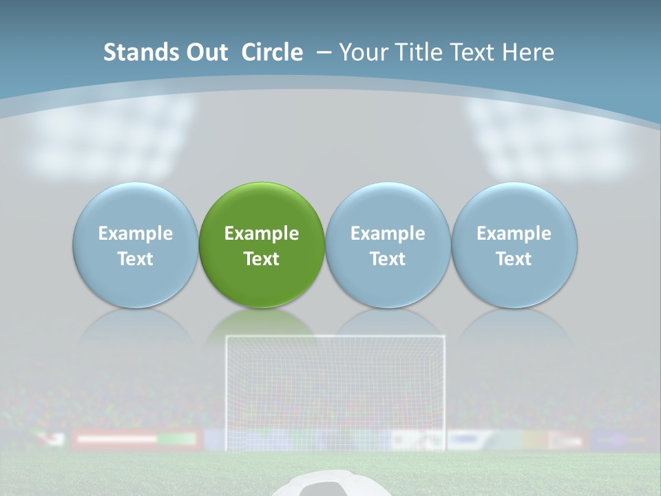 A Soccer Ball Sitting On Top Of A Green Field PowerPoint Template