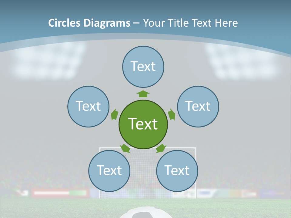 A Soccer Ball Sitting On Top Of A Green Field PowerPoint Template