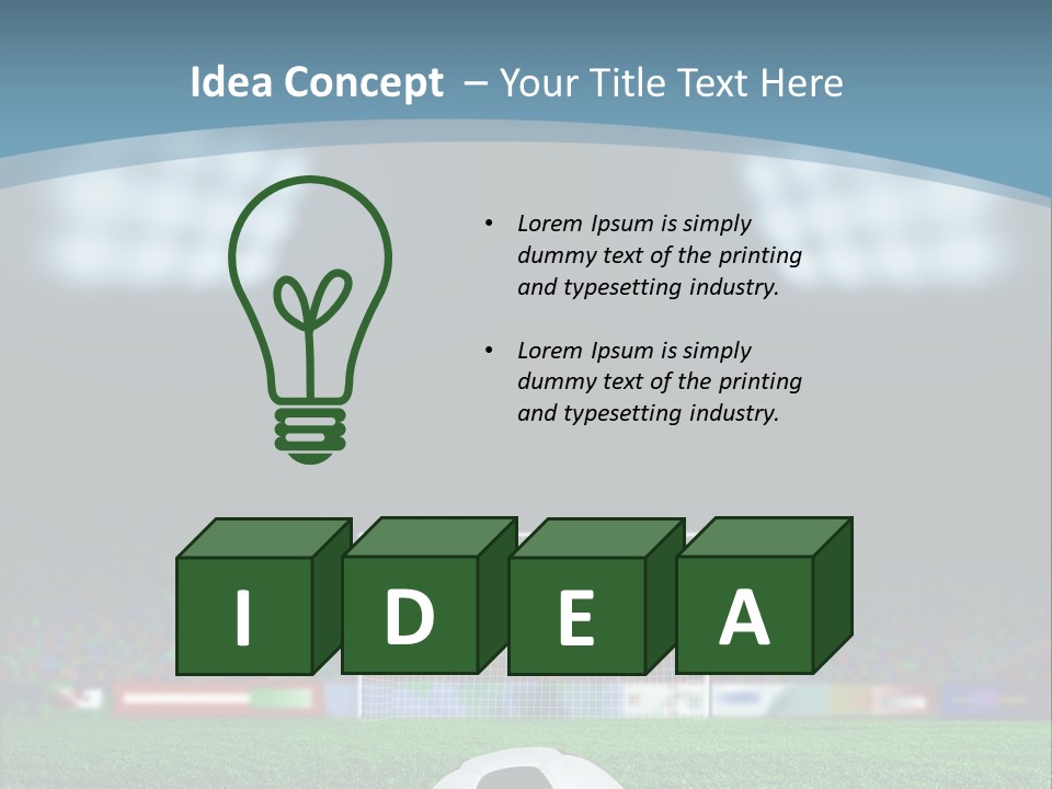 A Soccer Ball Sitting On Top Of A Green Field PowerPoint Template