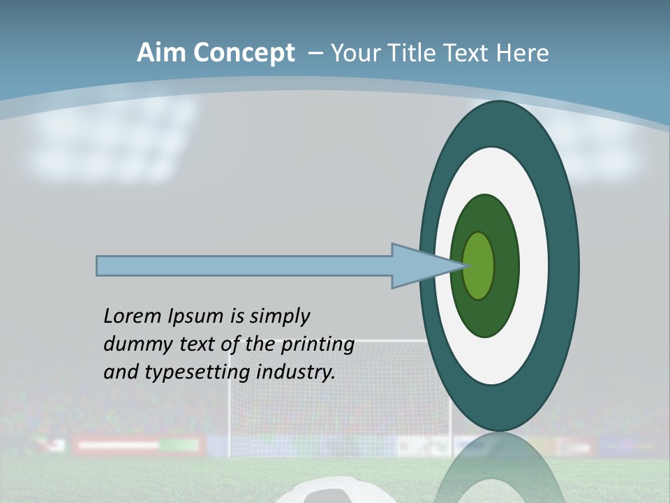 A Soccer Ball Sitting On Top Of A Green Field PowerPoint Template