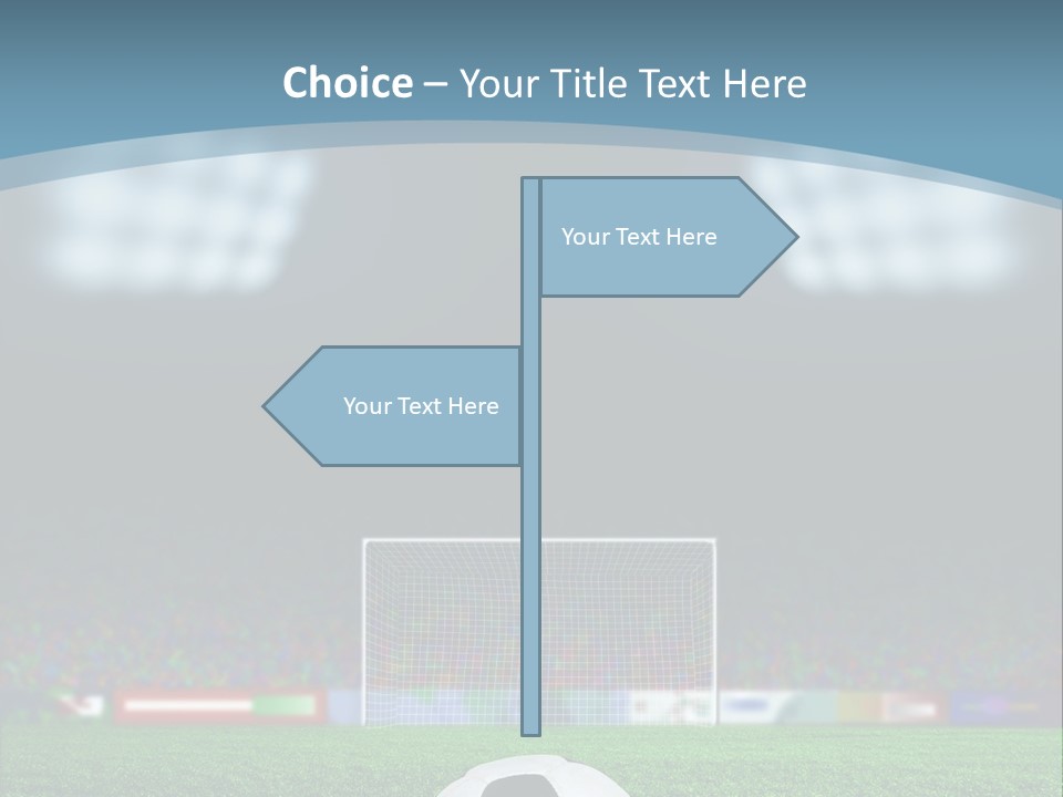 A Soccer Ball Sitting On Top Of A Green Field PowerPoint Template