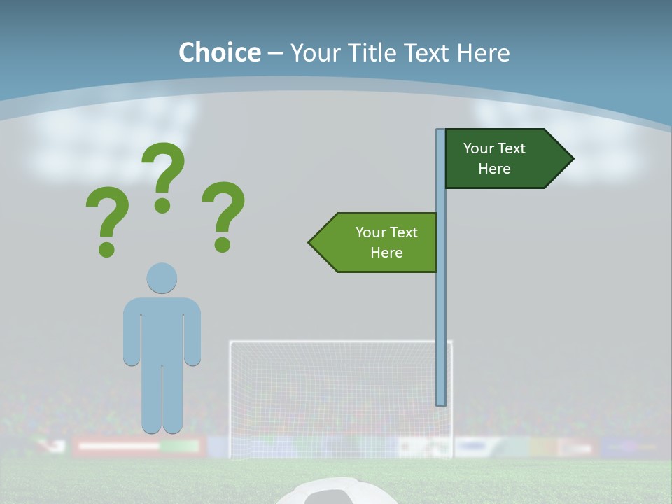 A Soccer Ball Sitting On Top Of A Green Field PowerPoint Template