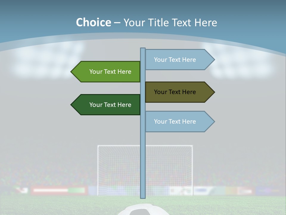A Soccer Ball Sitting On Top Of A Green Field PowerPoint Template