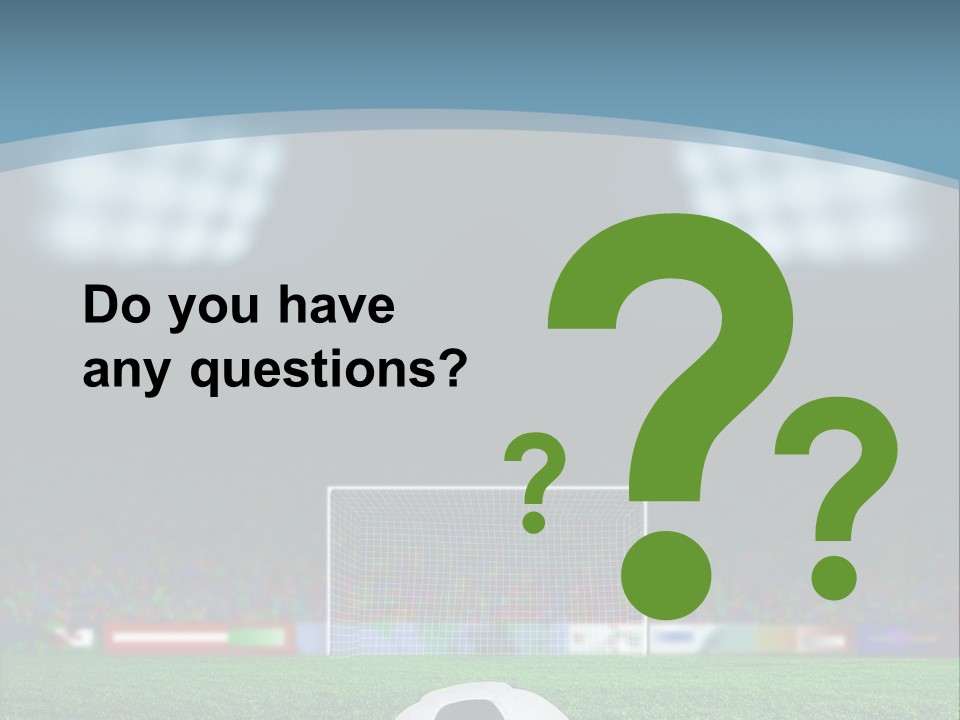 A Soccer Ball Sitting On Top Of A Green Field PowerPoint Template