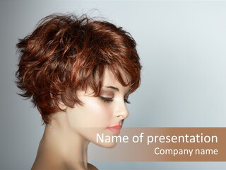 Lipstick Beauty Hairstyle PowerPoint Template