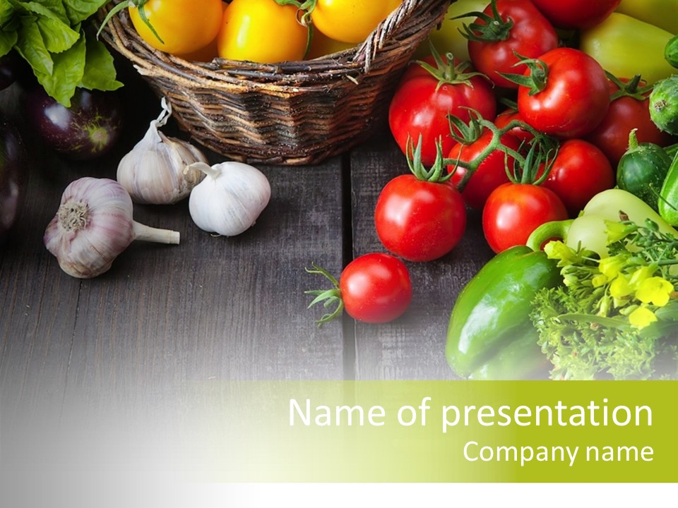 Kitchen Table Food Vegetable PowerPoint Template