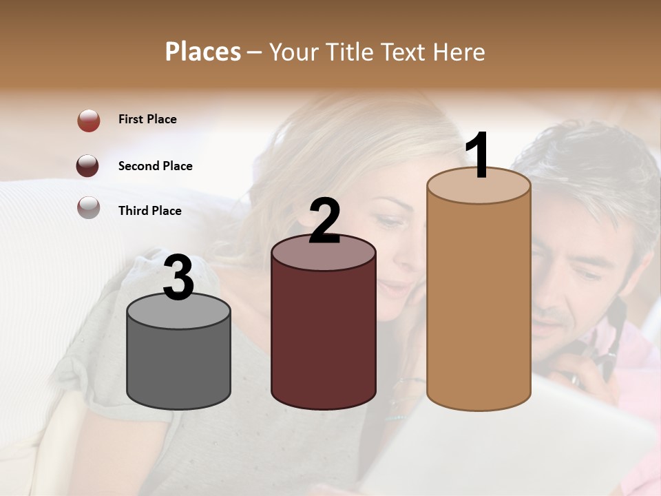 Attractive Electronic Tablet Middleaged PowerPoint Template