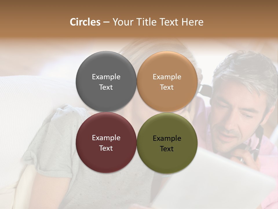 Attractive Electronic Tablet Middleaged PowerPoint Template