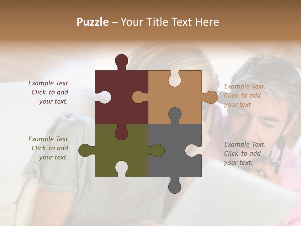 Attractive Electronic Tablet Middleaged PowerPoint Template