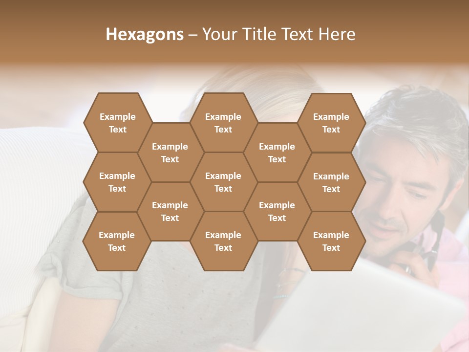 Attractive Electronic Tablet Middleaged PowerPoint Template