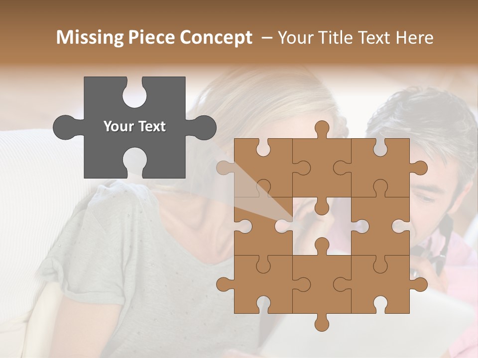 Attractive Electronic Tablet Middleaged PowerPoint Template