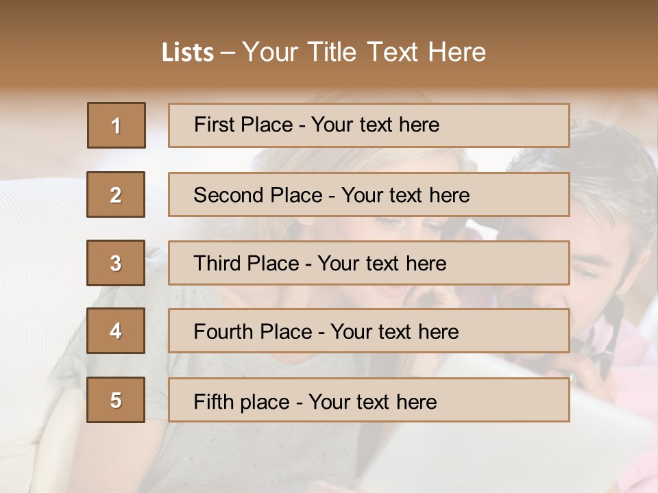 Attractive Electronic Tablet Middleaged PowerPoint Template